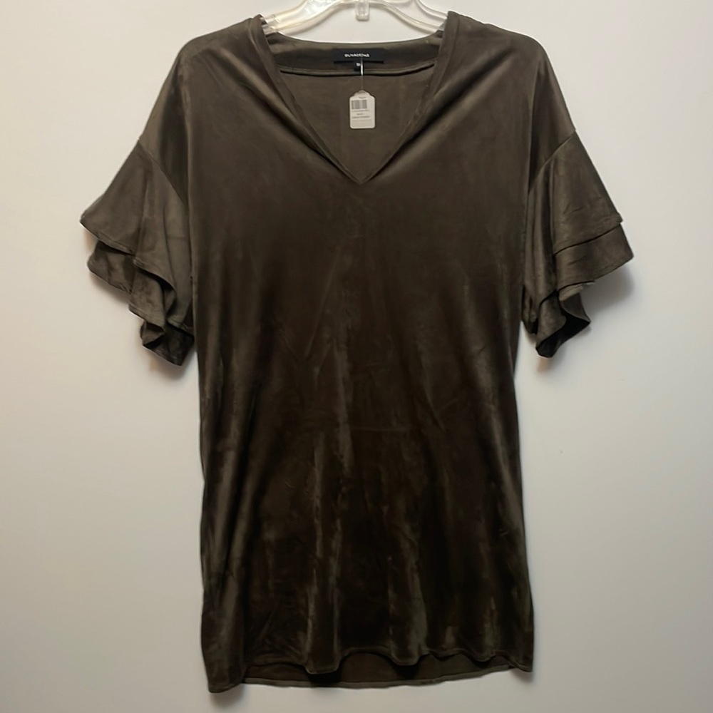OLIVACEOUS Olive Suede Dress or Tunic, Size Medium, NWT